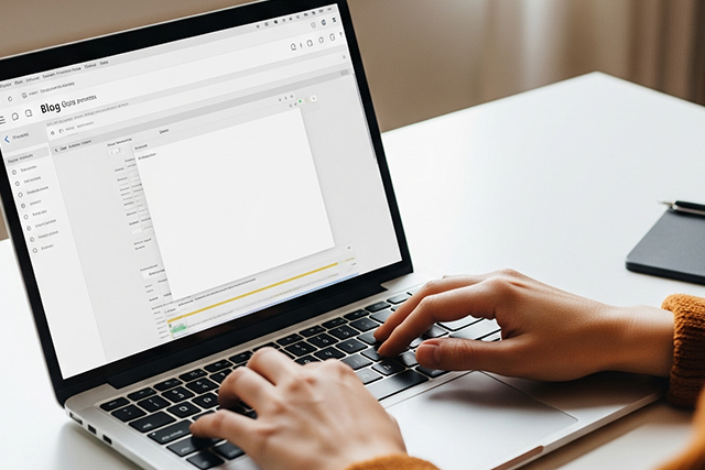 ブログが個人や団体がウェブ上で情報を発信するためのプラットフォームをイメージした画像