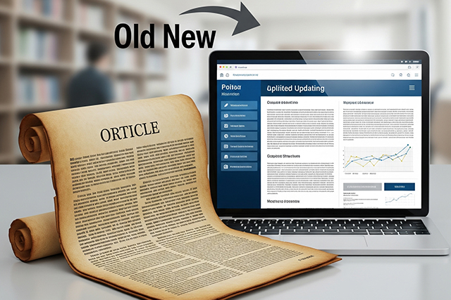 効果的な記事更新が重要であることをイメージした画像