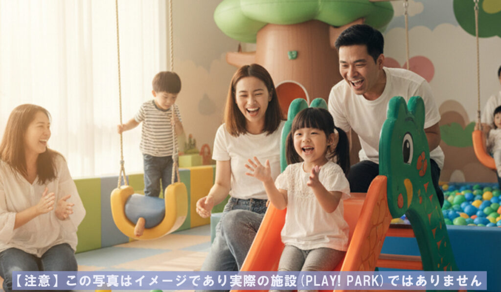 キッズパークで親子一緒に楽しんでいるアイキャッチ画像