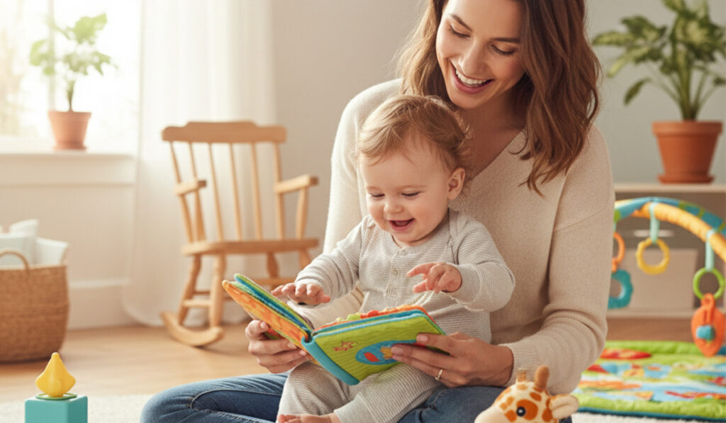 赤ちゃんとお母さんが楽しそうに遊んでいるアイキャッチ画像