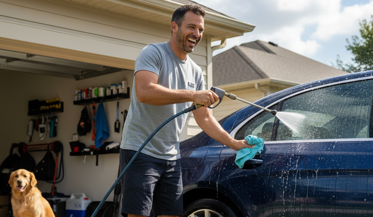 車の洗車が楽しくなって仕方がない様子のアイキャッチ画像