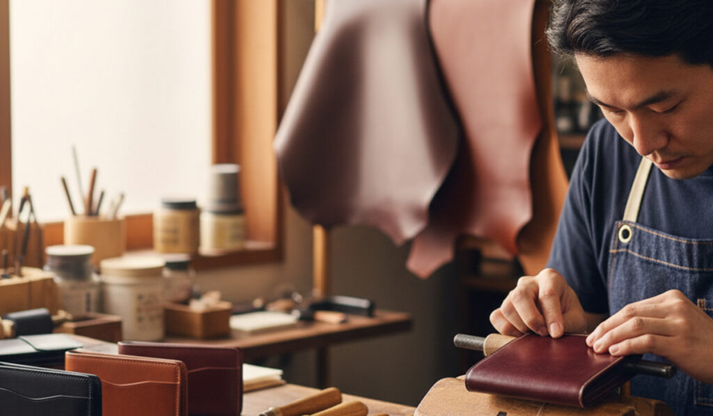 日本の技術職人がひとつひとつ全て手作業で仕上げている様子のアイキャッチ画像