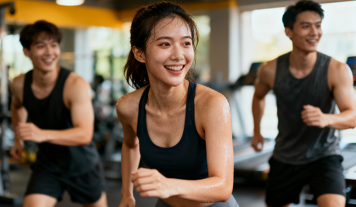 パーソナルフィットネスジムで汗を流し爽快感に浸っている様子のアイキャッチ画像