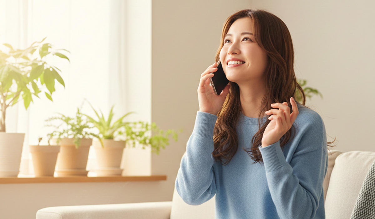 電話占いでとても心が晴れ晴れして前向きになれた様子のアイキャッチ画像