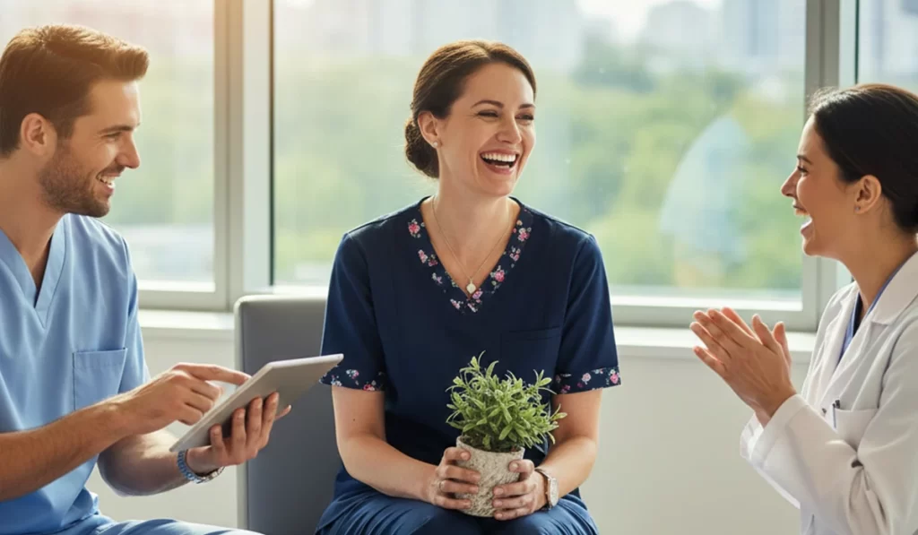 給与面と待遇面が良くなって毎日楽しく仕事をしている様子のアイキャッチ画像