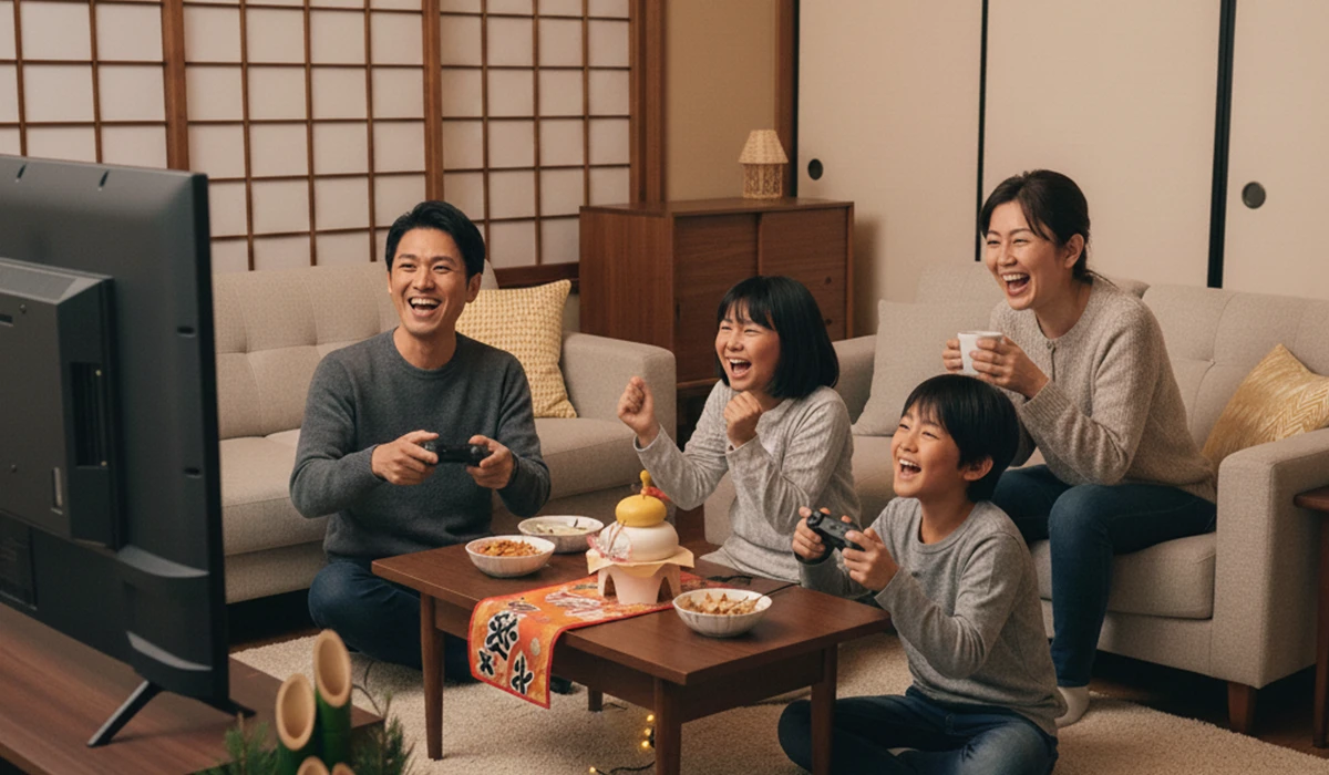 家族みんなでゲーム機でワイワイ楽しんでいる様子のアイキャッチ画像