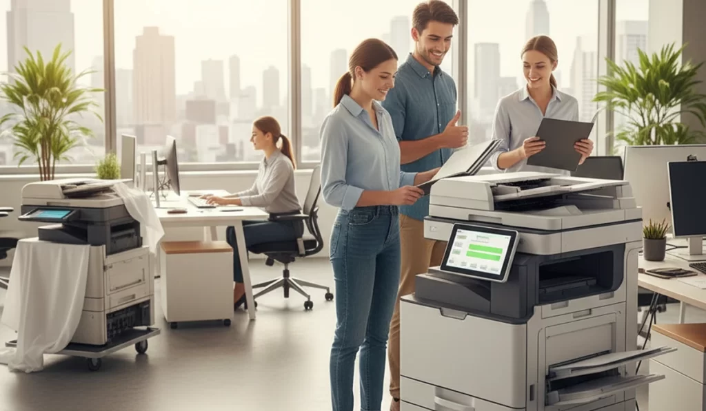 新しいコピー機に入れ替えて事務処理の効率も上がっている様子のアイキャッチ画像